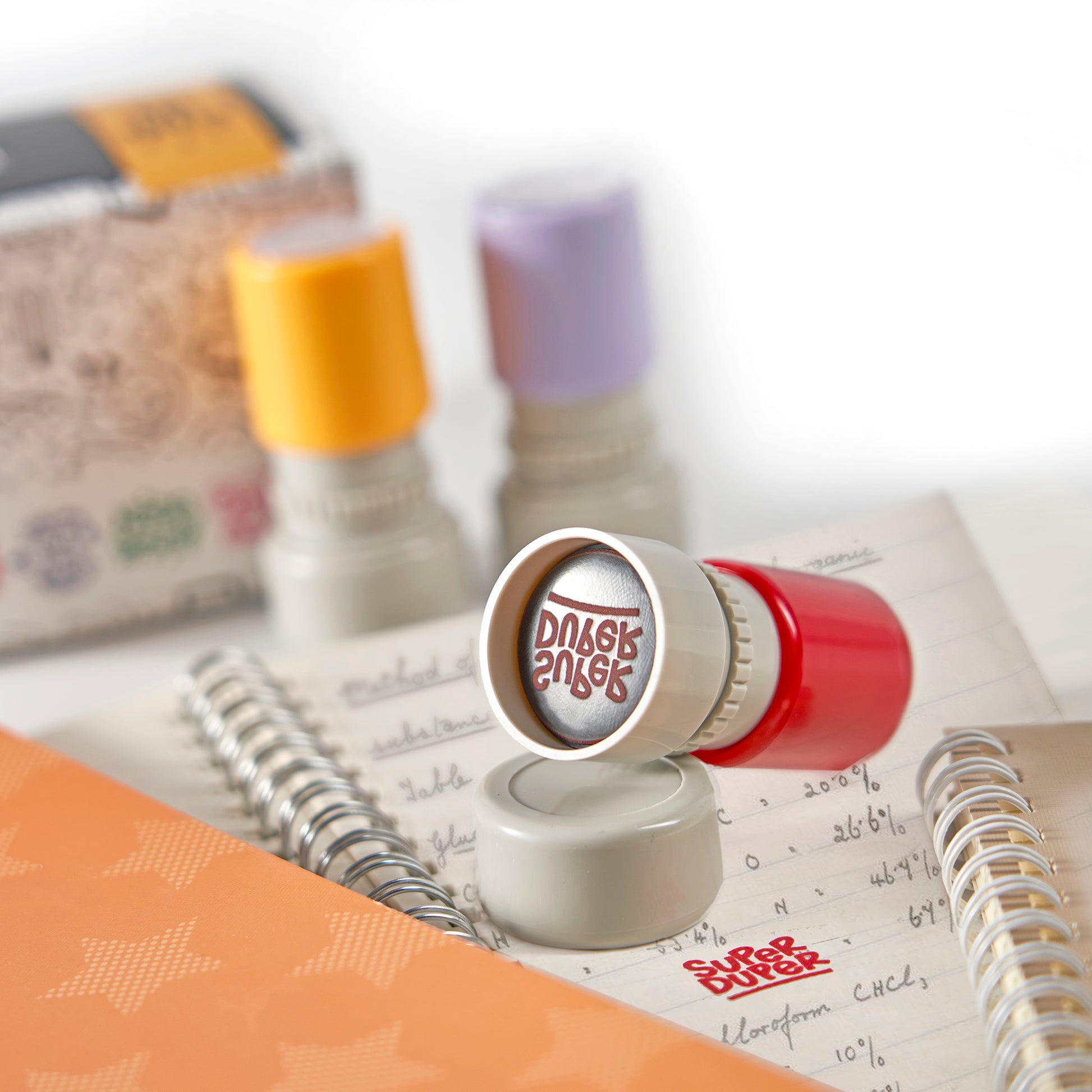 Stamp Joy - 6 Self-Ink Flash Stamp Set Teacher Stamps, Office Stationery Stamps, Pre-Inked (Motivation Set)